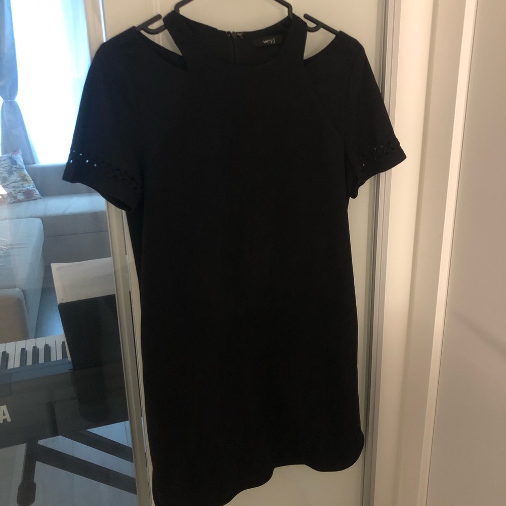 Very J Black corduroy dress